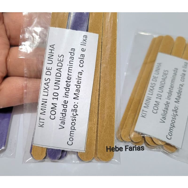 Kit com 10 mini lixas de unha lixa de unha kit mini lixas com 10cm