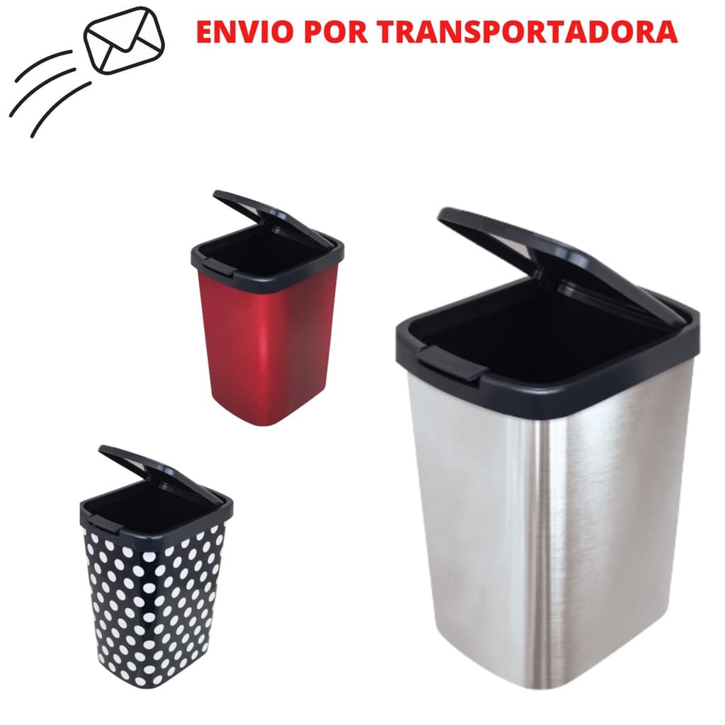 Lixeira Prática Cesto para Banheiro Cozinha Click Label 9 Litros Arqplast