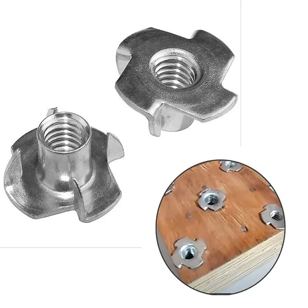 Porca Garra 1/4 Zincada Pacote Com 100 Peças