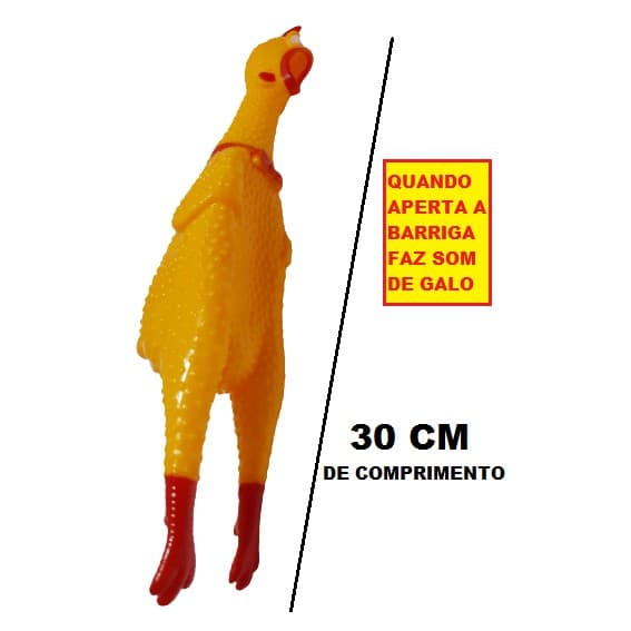 Galinha Frango Grande 30 cm Borracha Mordedor Cachorro Pet Faz Barulho