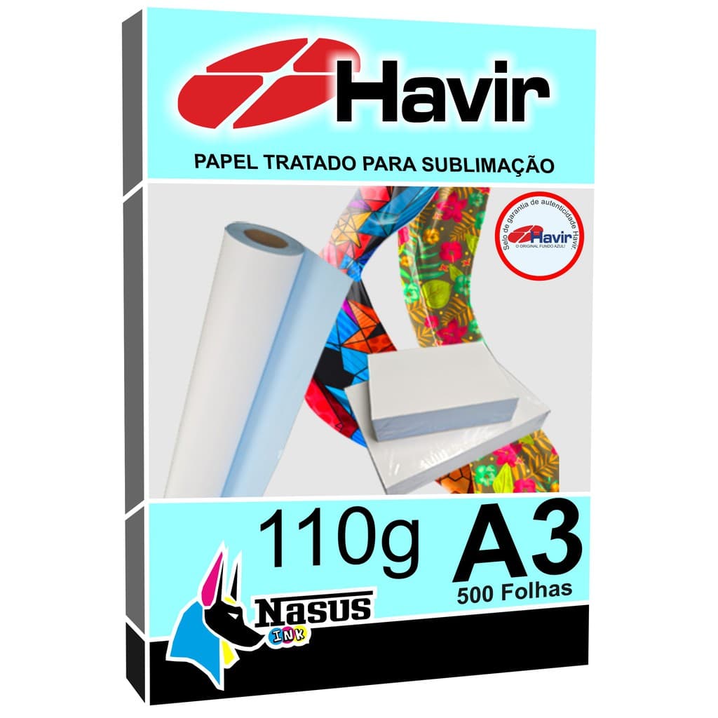 500 folhas Papel Havir Sublimático A3 Fundo Azul