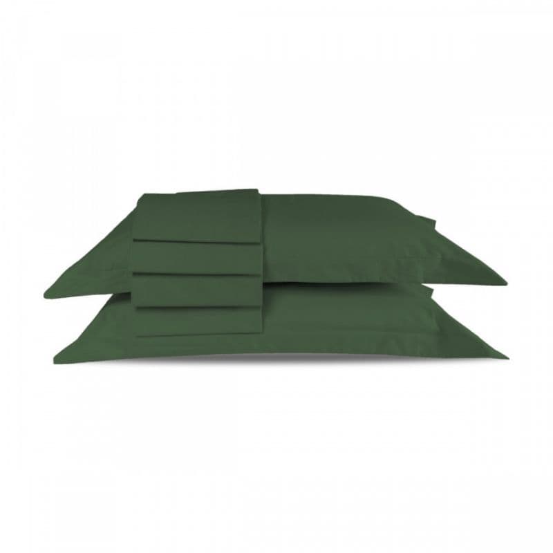 1 Fronha com Aba 3 Lados 70cmx50cm 400 Fios Toque Macio Verde Esmeralda