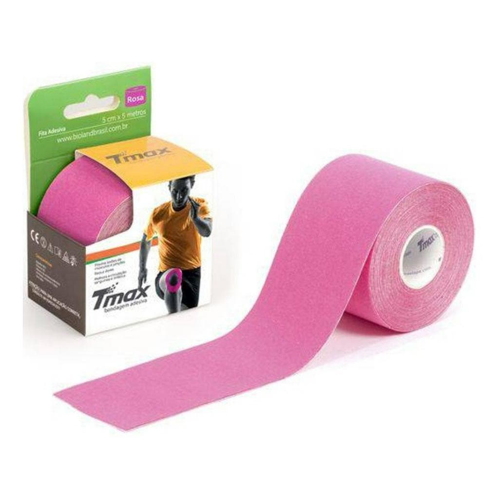 Kinésio Tmax Rosa Bandagem Elástica Terapêutica 5cm X 5m