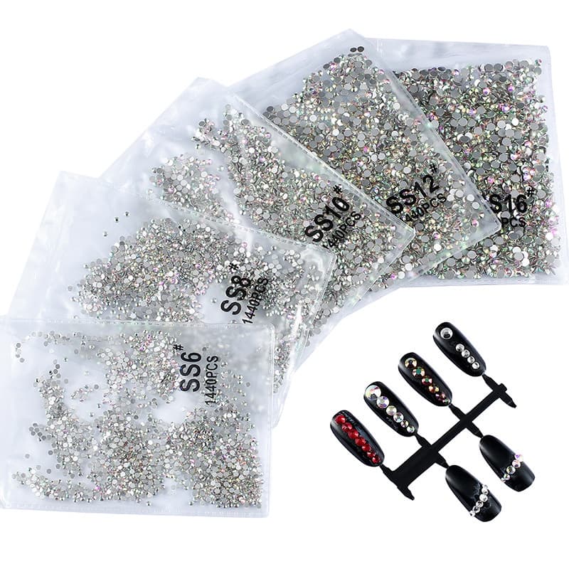 Kit 3 Pedrarias Strass Cristal Unha Vidro Furta Cor Brilho Intenso Manicure Nail Art Pronto Entrega