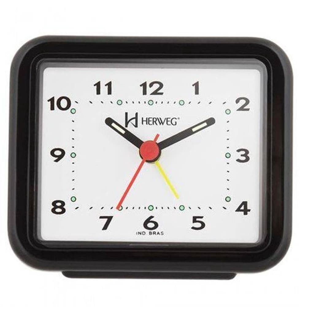 Relógio Despertador Quartz Clássico Herweg 2612 034 Preto