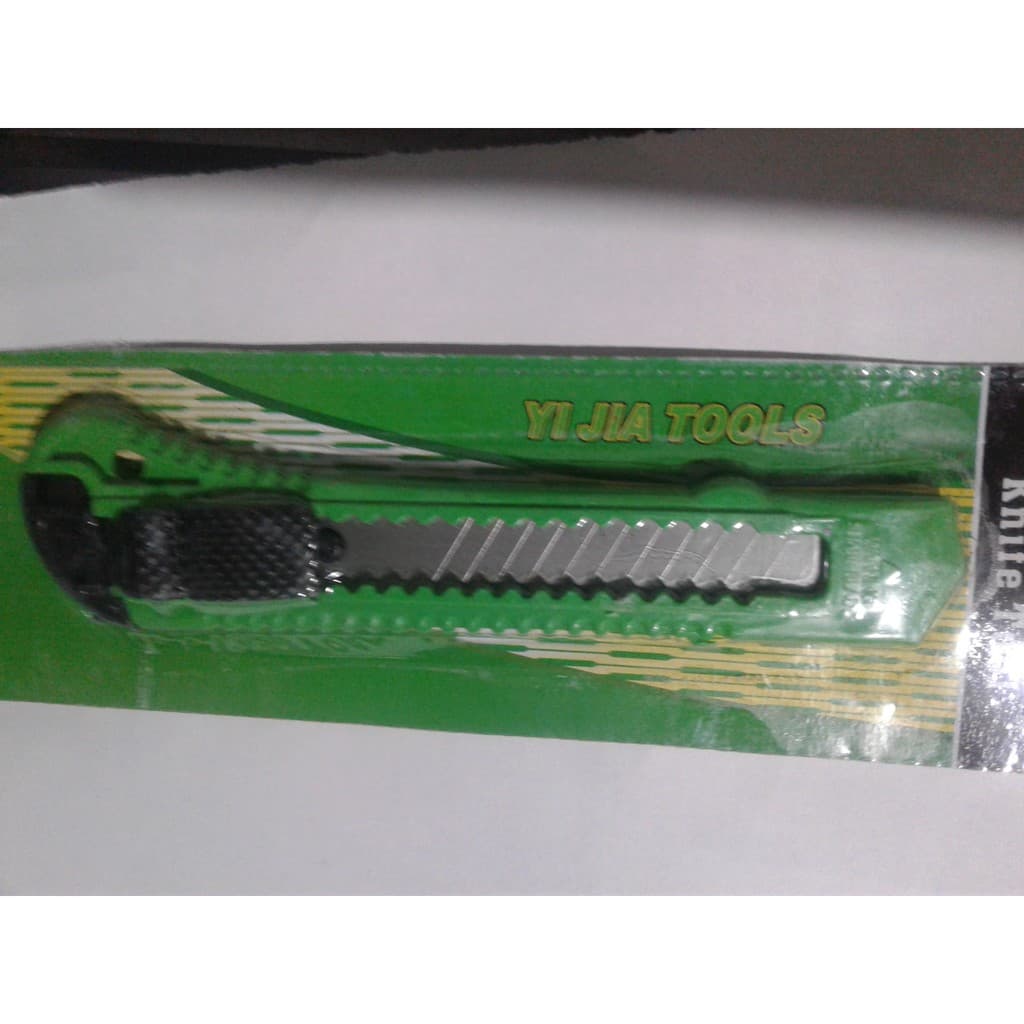 Estilete lâmina 18 mm plástico longo papel plástico,estilete verde com trava