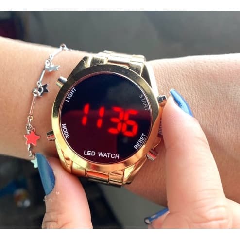 relógio de pulso feminino digital led aço 4 cores disponiveis 4564