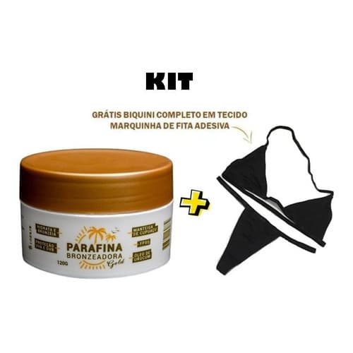 Micro Biquini Tecido Prt0 Bronze Marquinha Fita +parafina