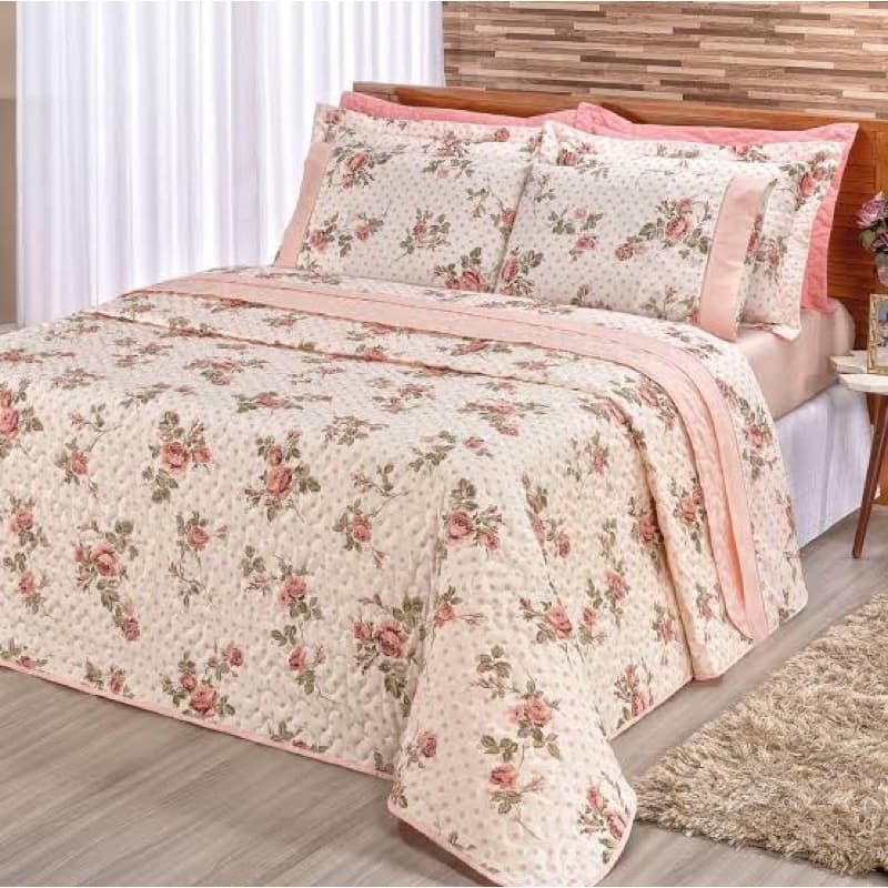 KIT COLCHA COBRE LEITO BOUTI DUPLA FACE CASAL QUEEN  2.40x2.60
