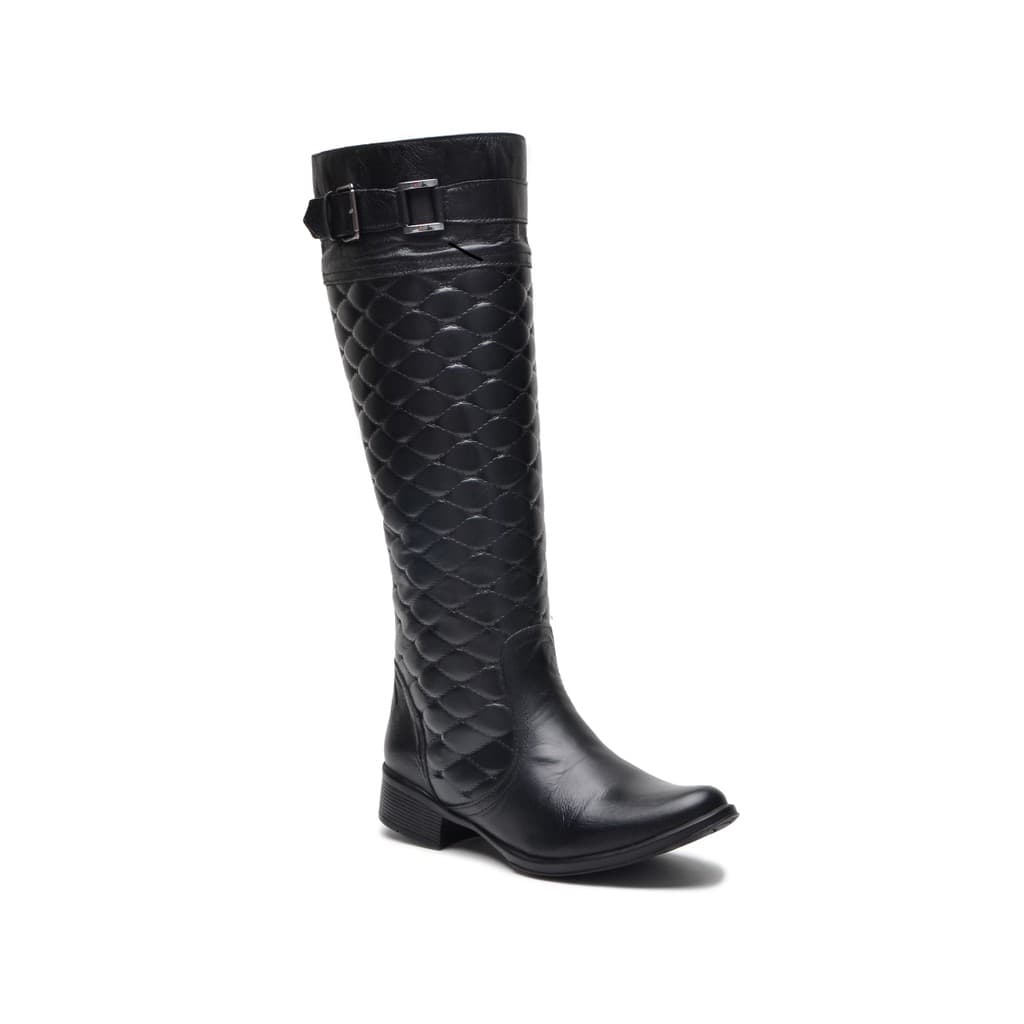 Bota Montaria Com Metalace No Cano em Couro Cla-Cle Preto