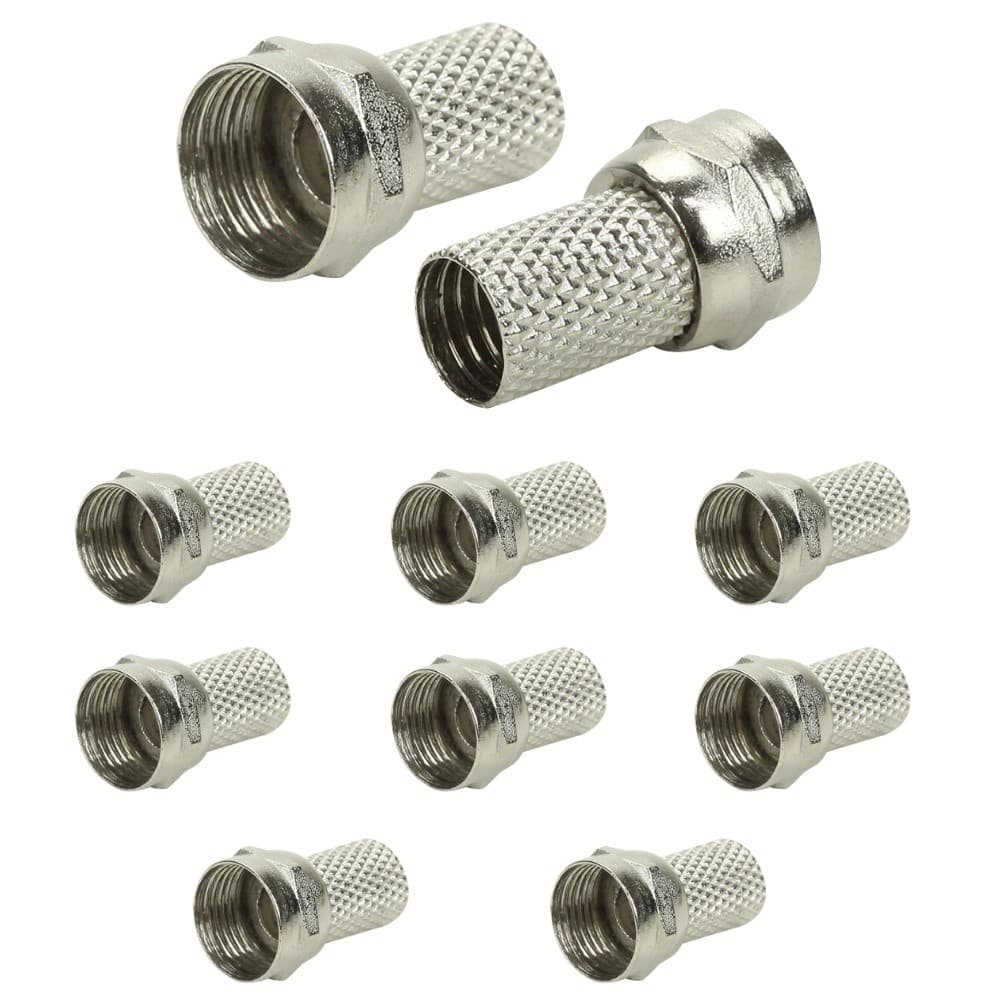 Kit 10 Conector F Rosca Rg-6 Chipsce 10 Unidades Para Cabo