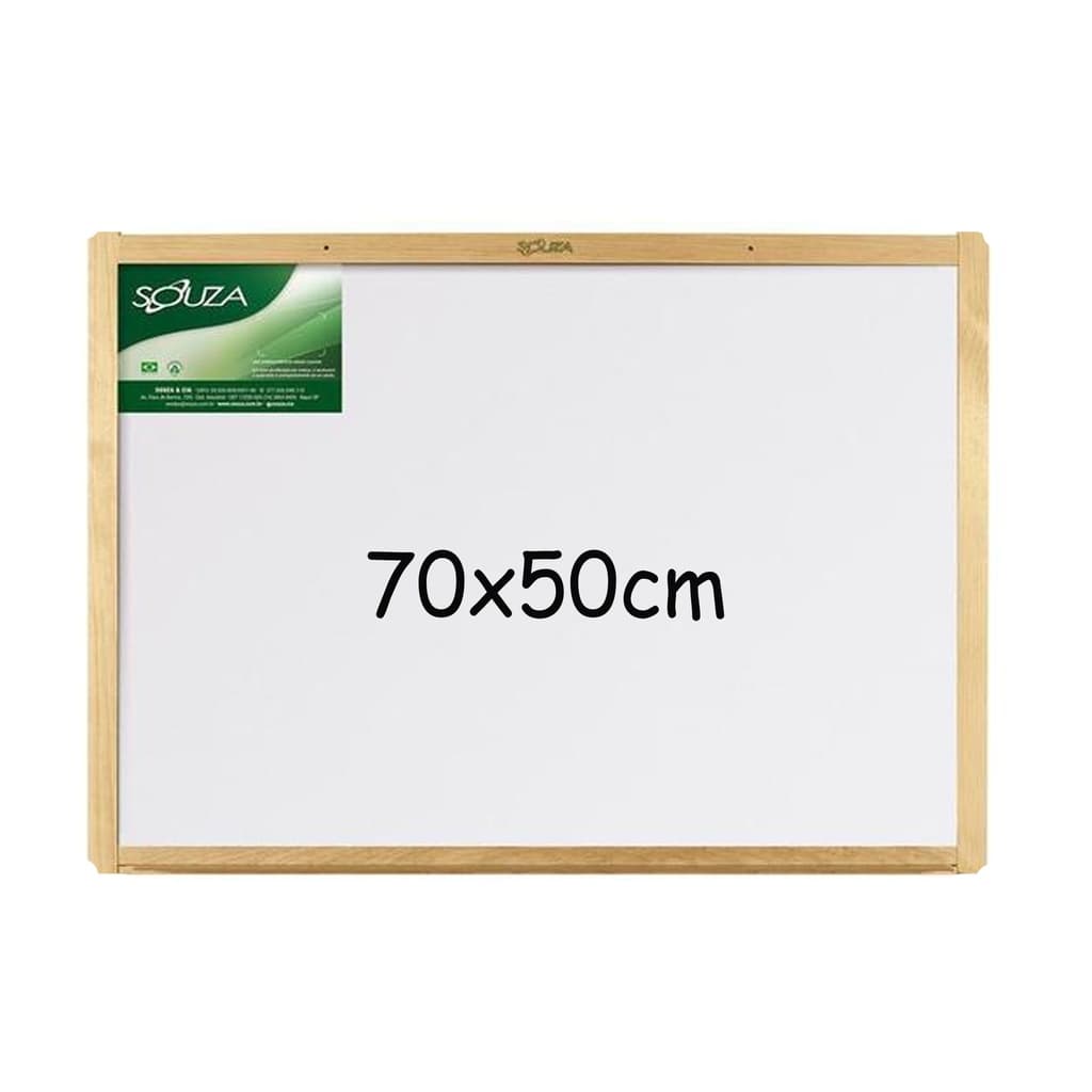 Lousa Quadro Branco 70 X 50 Cm Moldura Em Madeira Souza