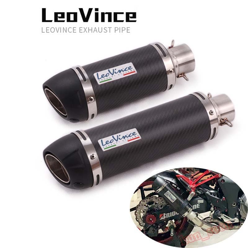 51mm/2 " Id Silenciadores Universais De Fibra De Carbono LeoVince Silenciador Tubo Canister Com DB Killer Removível