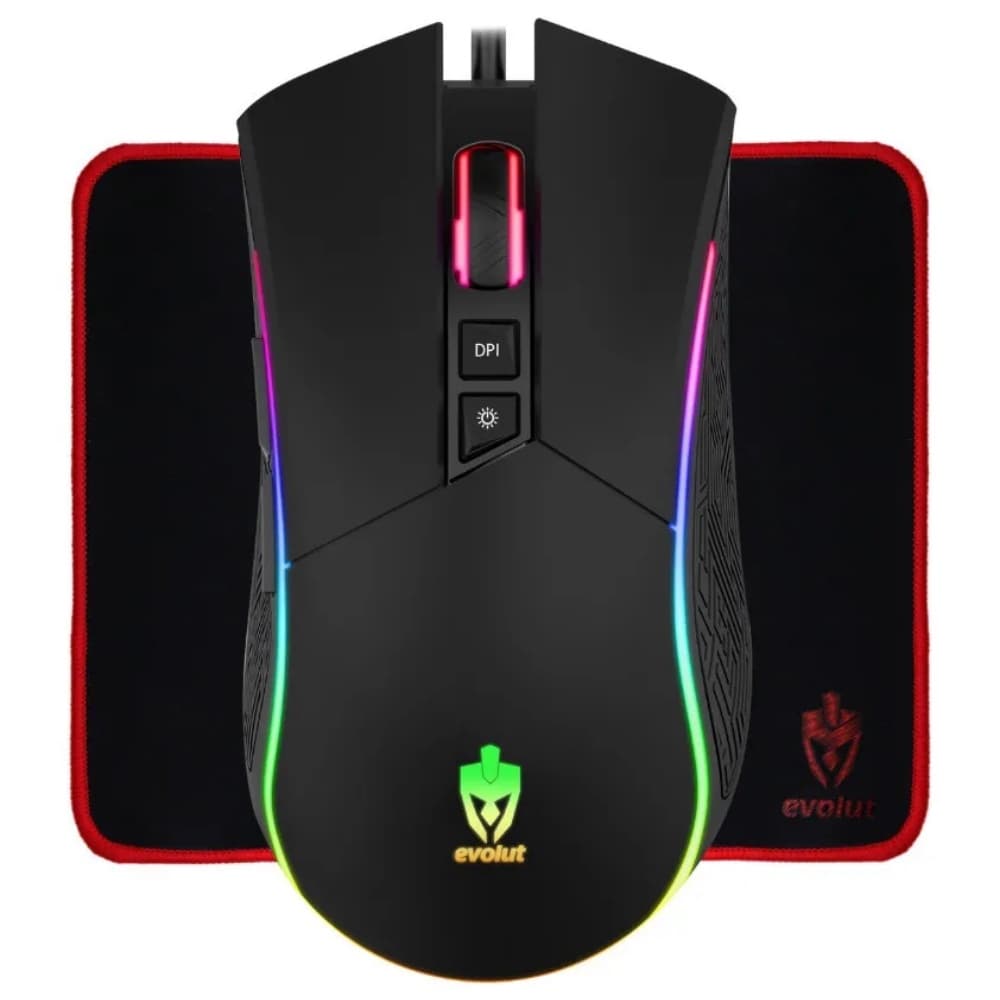 Kit Mouse Gamer Barato Skadi + Mouse Pad Speed 25x21cm