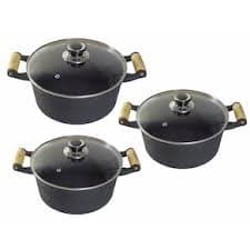 Jogo panela de ferro com 3 unidade :18 cm, 20 cm e 24 cm de diâmetro as respectivas panelas