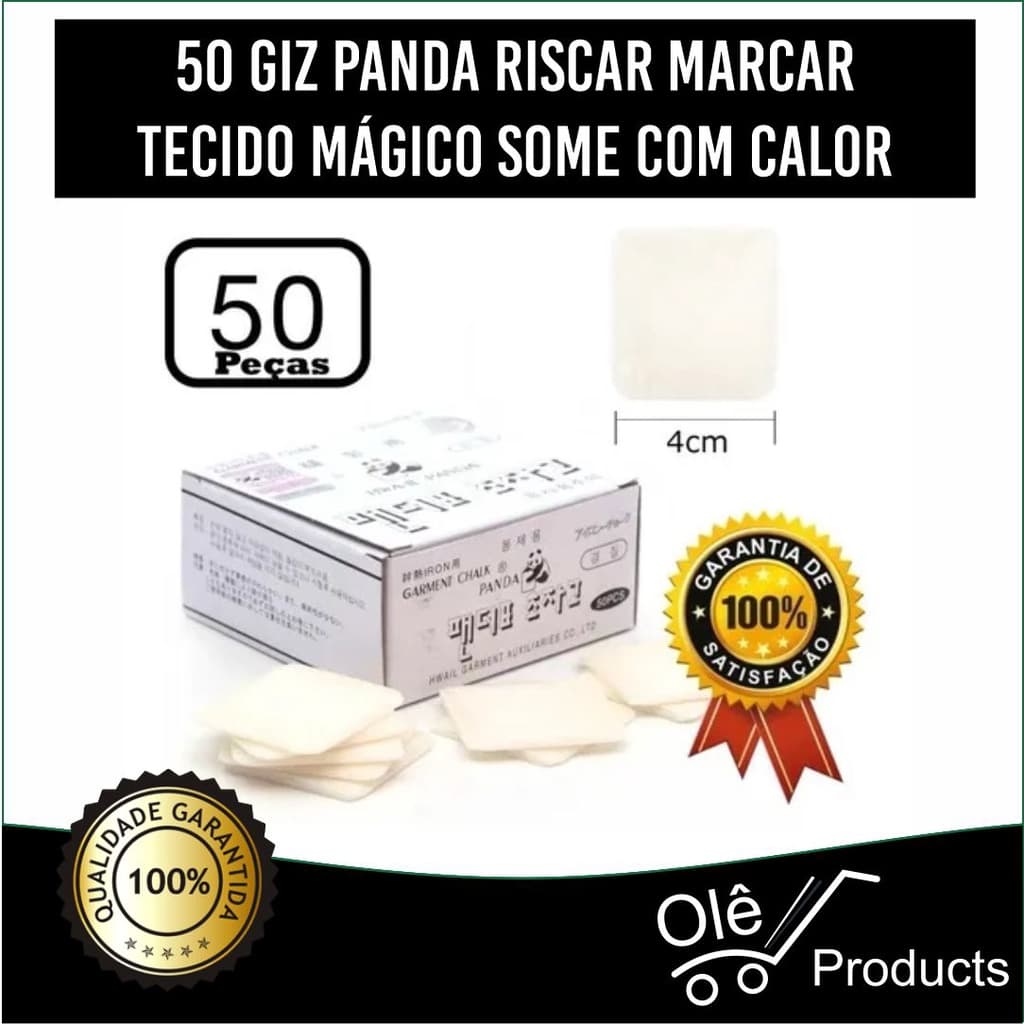 50 Giz Panda Riscar Marcar Tecido Mágico Some Com Calor