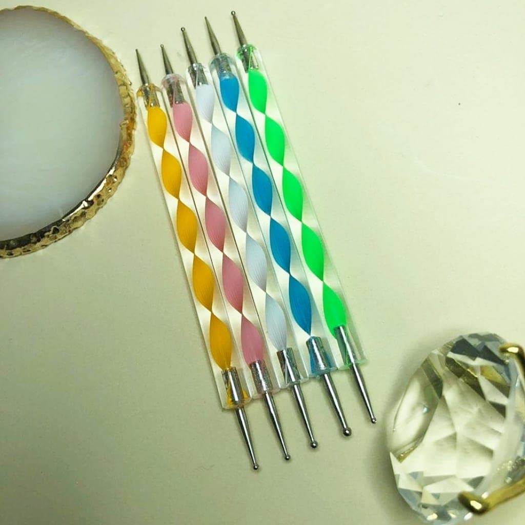 Kit 5 Pincéis Boleador Duplo Acrílico Espiral