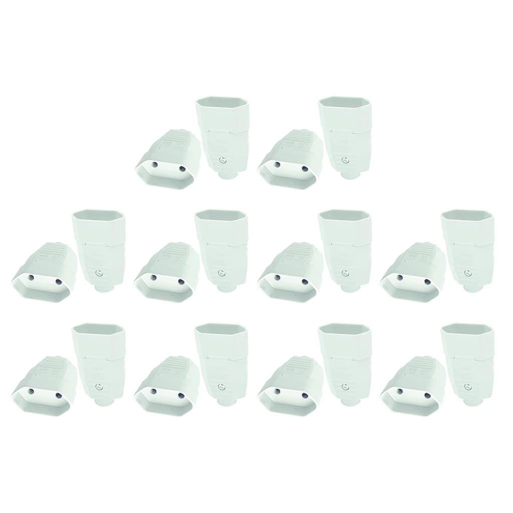 Plugue Fêmea Branco 10a 2 Pólos Radial Kit com 10 pç