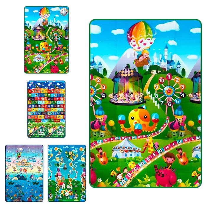 Tapete Atividades Infantil 180x100cm Colorido e Térmico com bolsa para transporte centro de atividades bebes crianças
