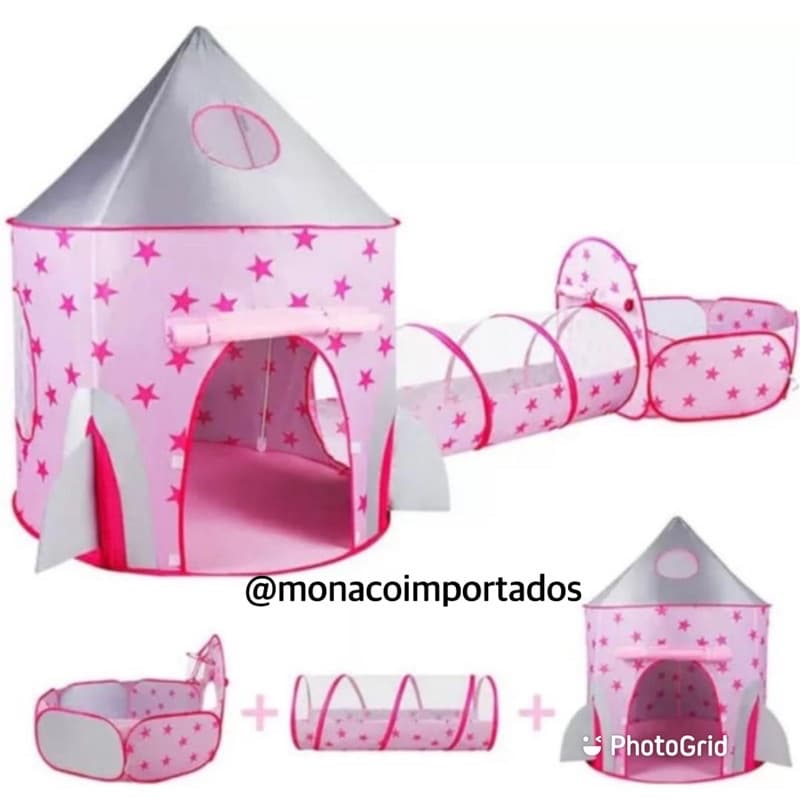 Tenda Castelo Barraca Dobravel Infantil 3 em 1