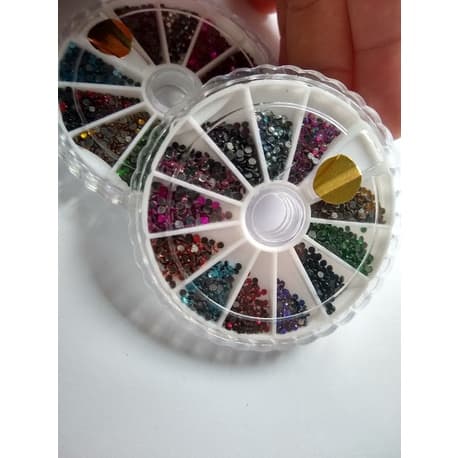strass kit pedrinhas coloridas 1 disco pedras miolos detalhes joia de unha canto