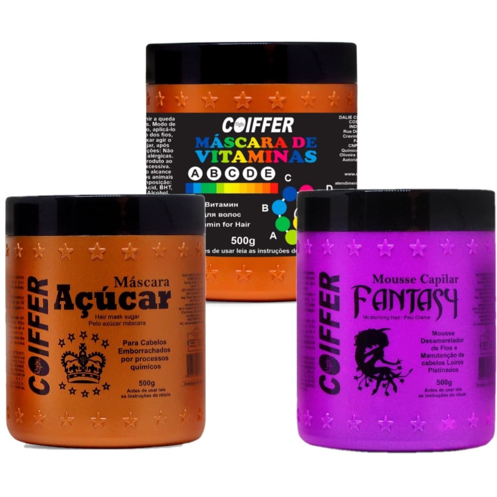 Kit Cronograma Capilar Loiras Coiffer Controle do frizz| Matização| Hidratação e Nutrição