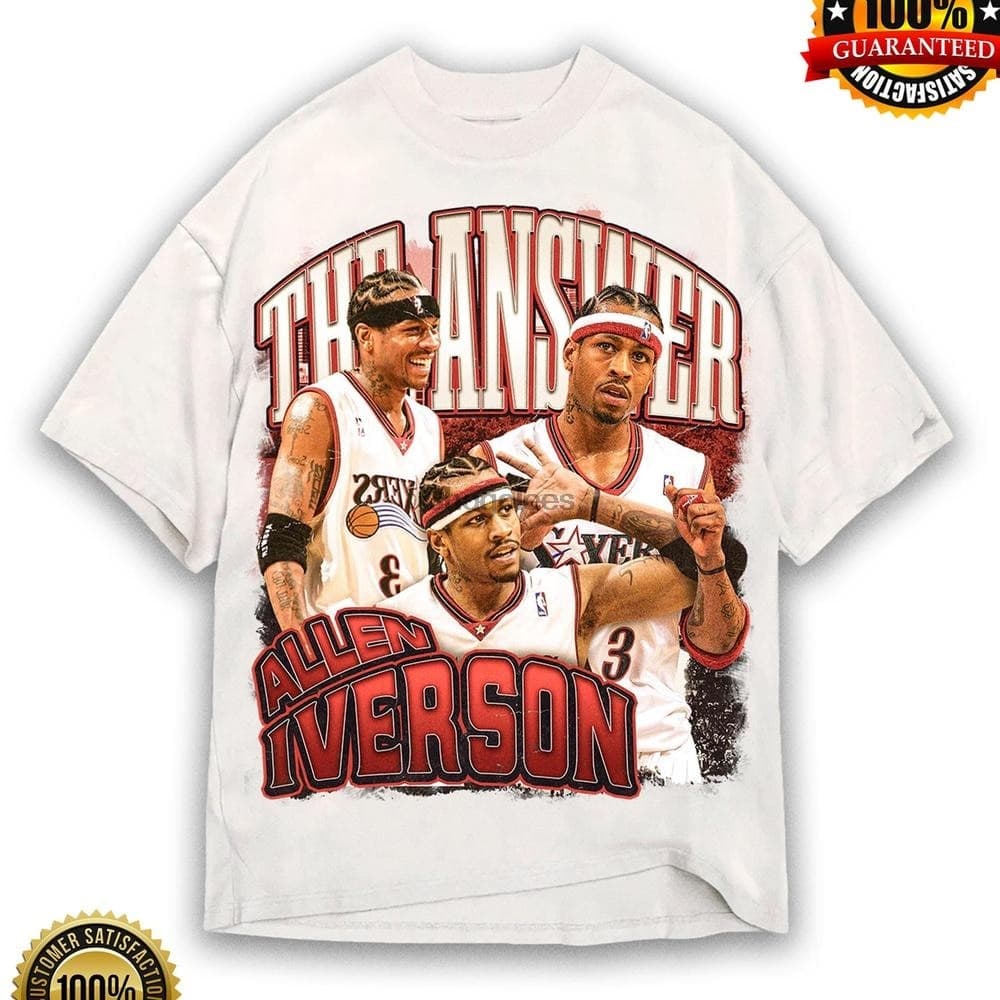 Allen Iverson Retro Vintage Presente Para Fãs Esporte Elegante Estilo Exclusivo Camiseta Gráfica