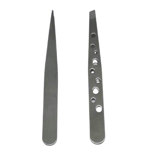 Kit com 2 pinças Designer Sobrancelha 1 Chanfrada e 1 Fina