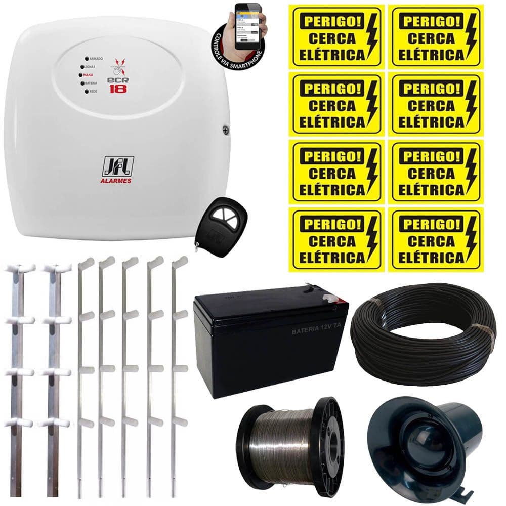 Kit Cerca Elétrica JFL Para 60 Metros Completo Para Uso