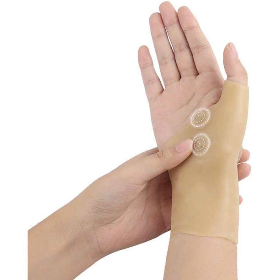 Par de Luva Pulso Magnética De Silicone P/ Alivio De Dor
