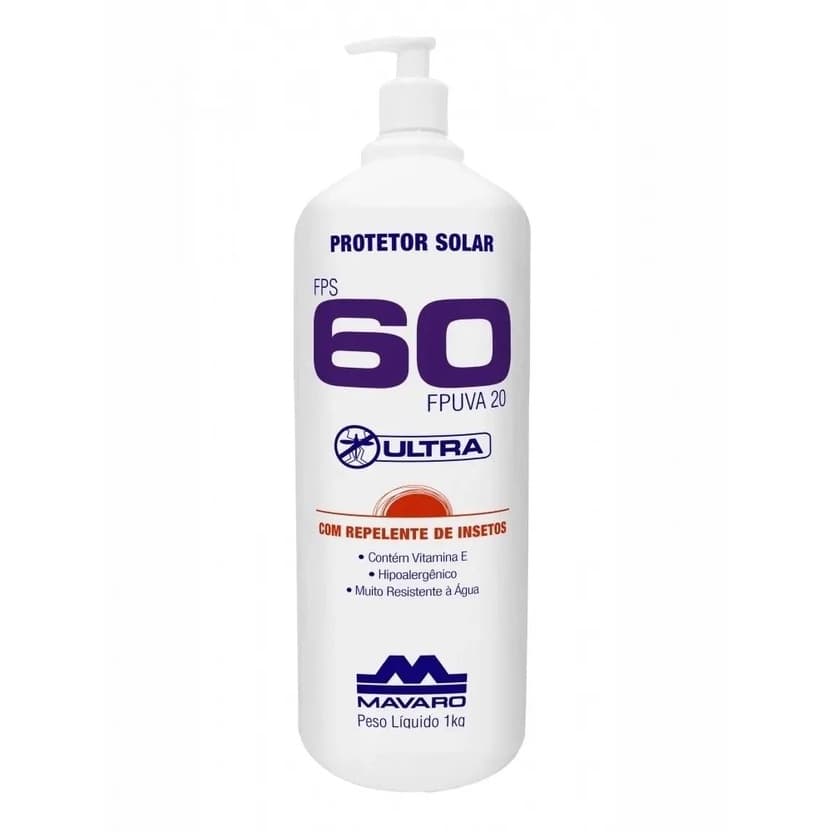 Protetor Solar 60 FPS Com Repelente Mavaro 1 KG