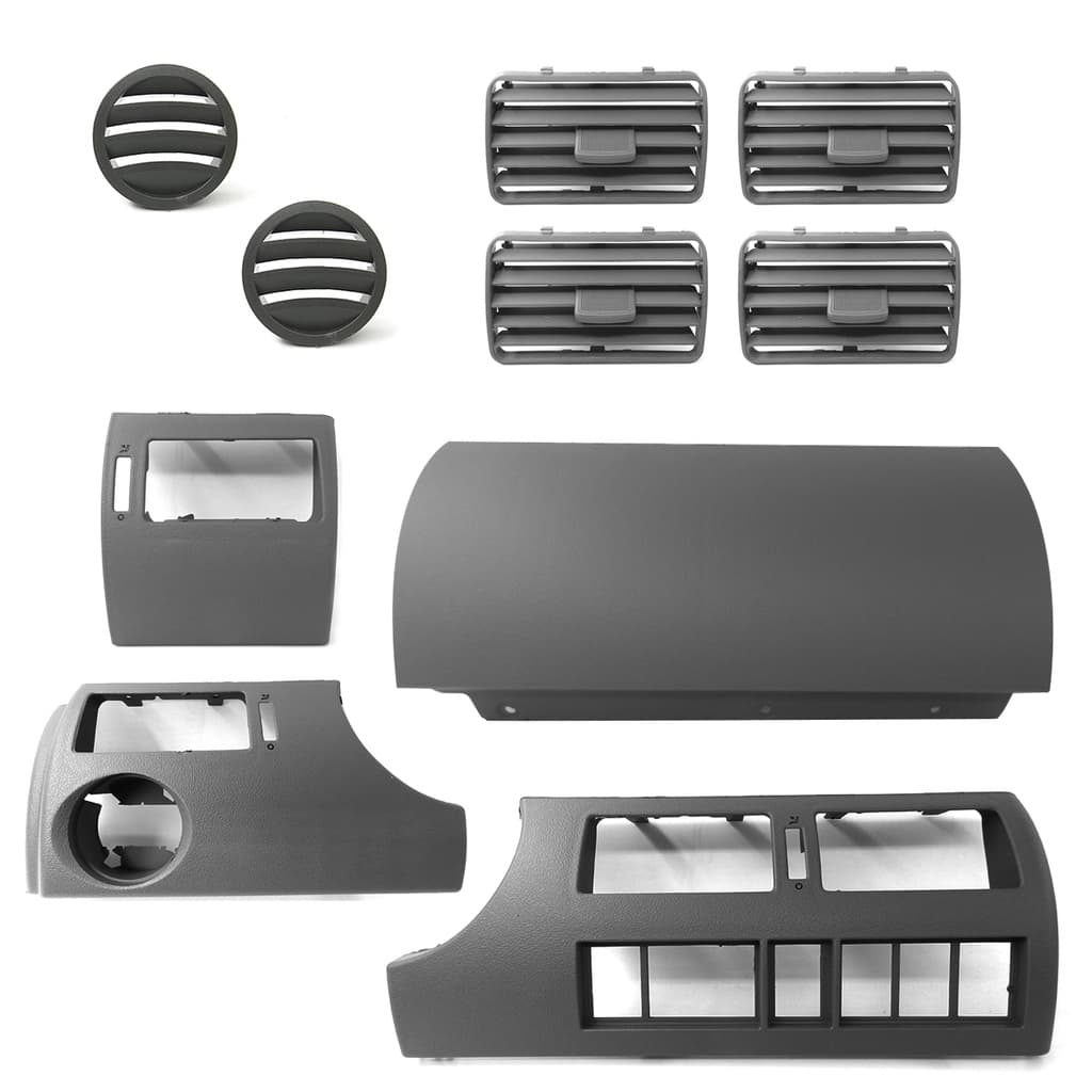 Kit Moldura Painel E Telas Difusores Volkswagen Gol Saveiro Parati G3 1999/2005 - Cinza Flanel Novo