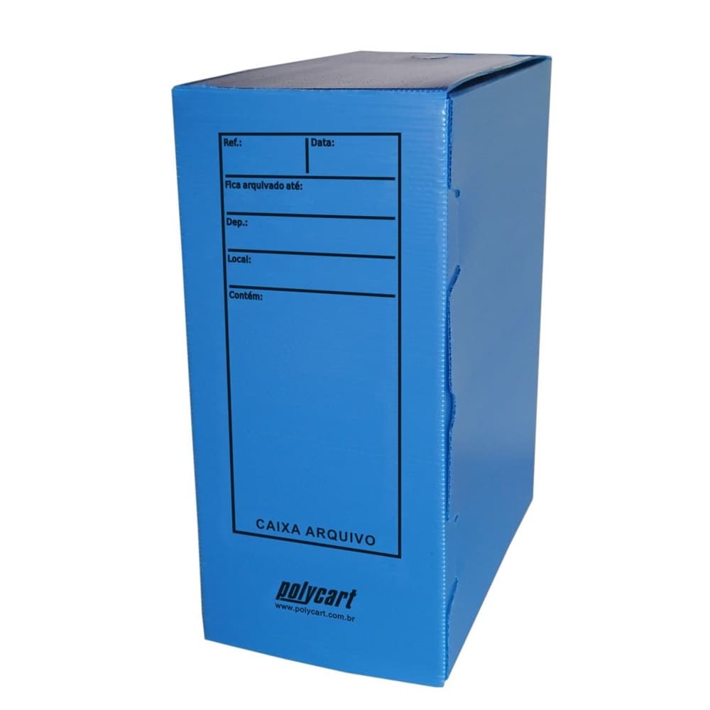 Caixa Arquivo Morto Polionda Grande Azul - Polycart