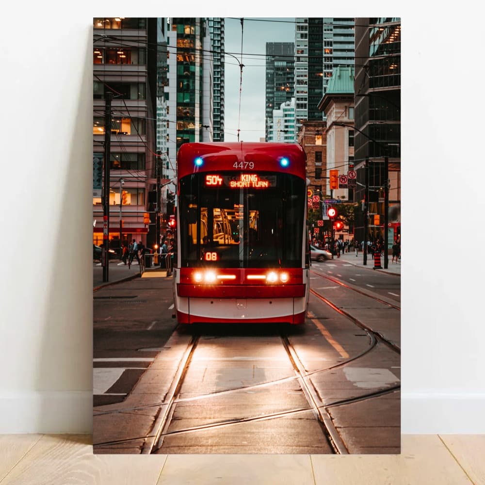 Quadro Placa Decorativa em MDF Street Car de Toronto - Placa bondinho do Canada Toronto
