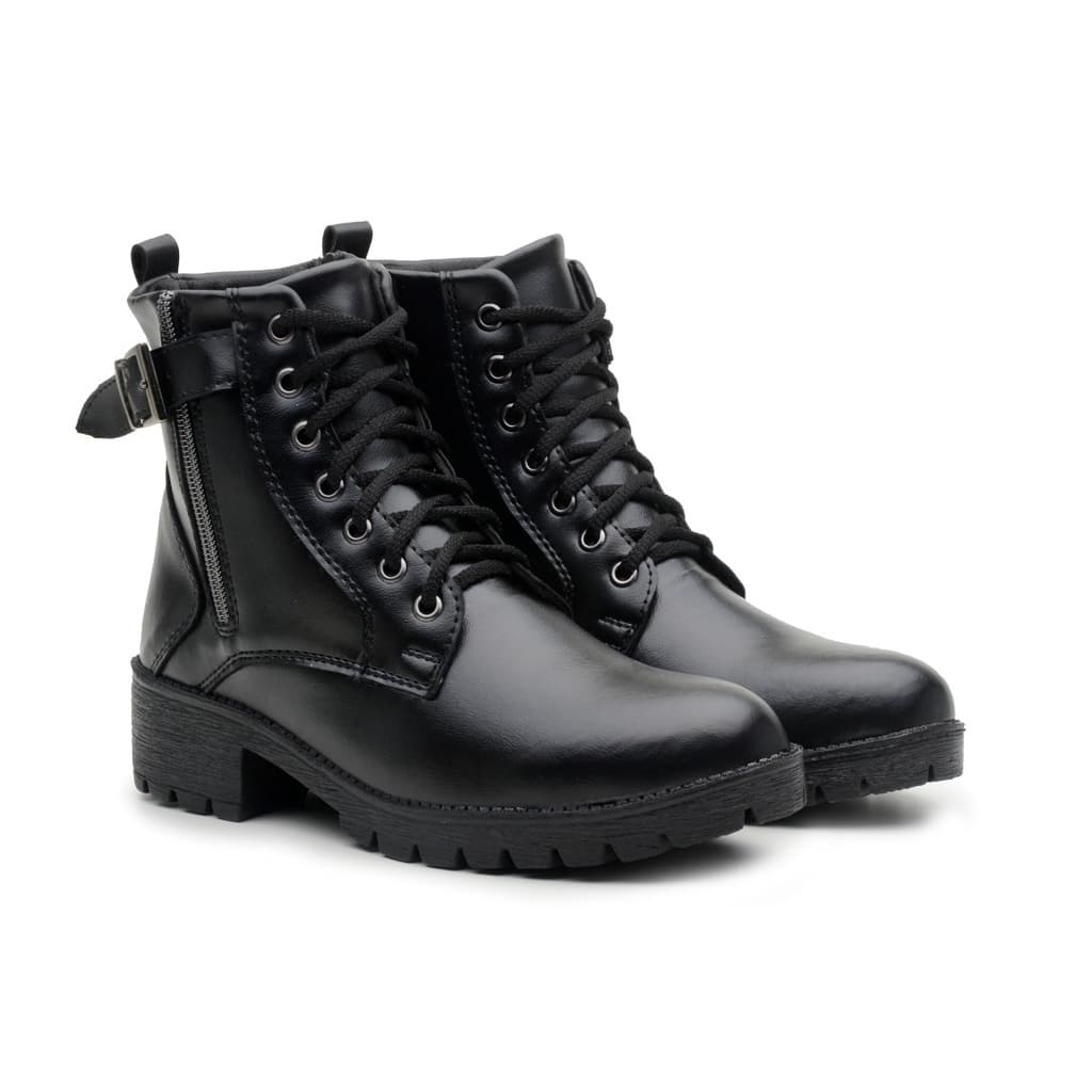 Bota Coturno Tratorado Feminino Bota Média Confortável