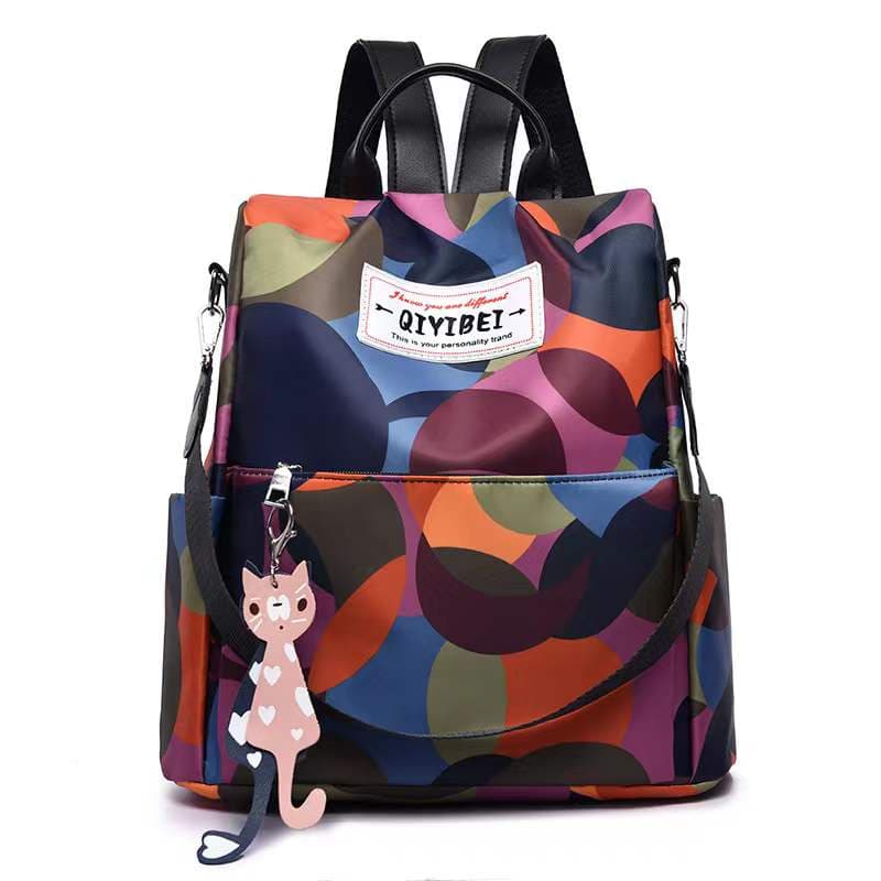 Mochila Feminina Juvenil Faculdade Escolar Impermeável Com Chaveiro B&g