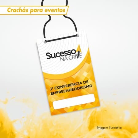 100 Unidades Crachá/credencial Personalizado Tamanho 10x14cm