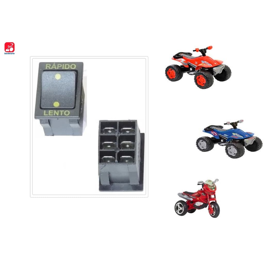 Botão Rápido e Lento Para Moto Elétrica GT2 Turbo Quadriciclo Bandeirante Original