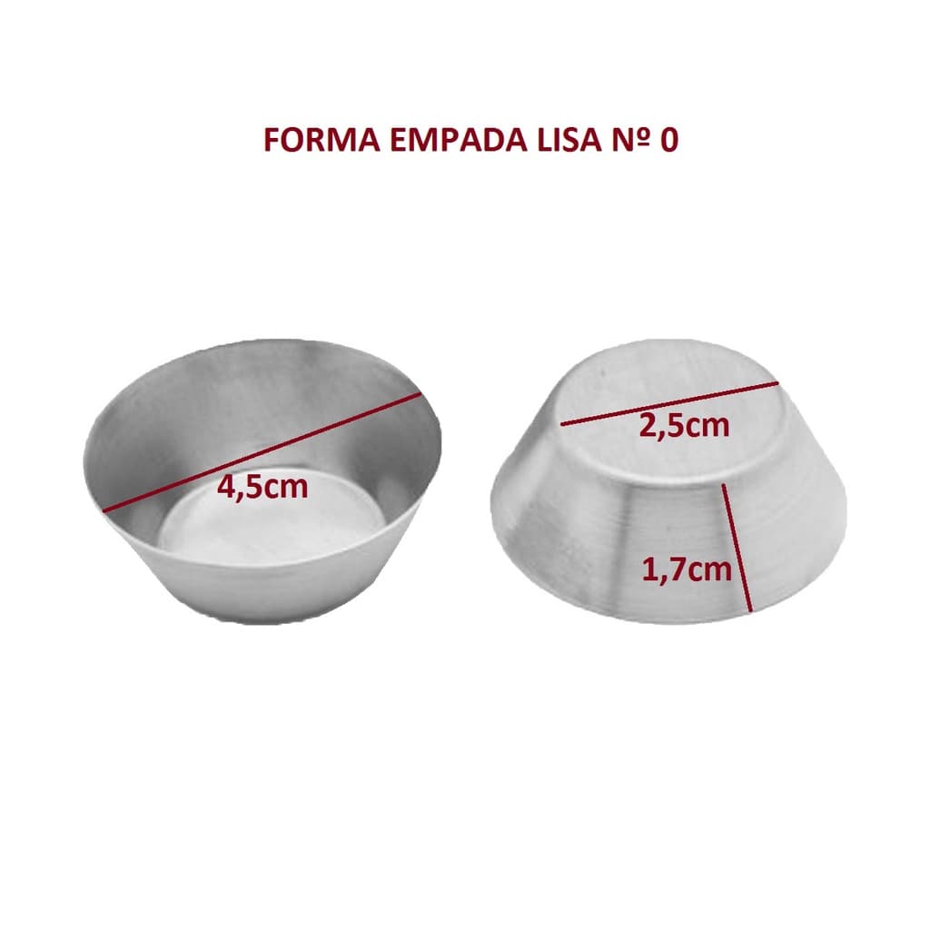 Forma Empada Lisa Nº0 (4,5x1,7cm) - 12 unid
