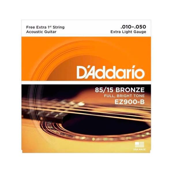 ENCORDOAMENTO CORDAS VIOLAO 010 DADDARIO EZ900B MI EXTRA