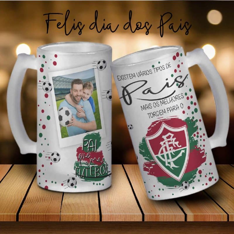 Caneca de Vidro Jateado Personalizada - Chopp Cerveja - Com nome  e foto Presente dia dos Pais