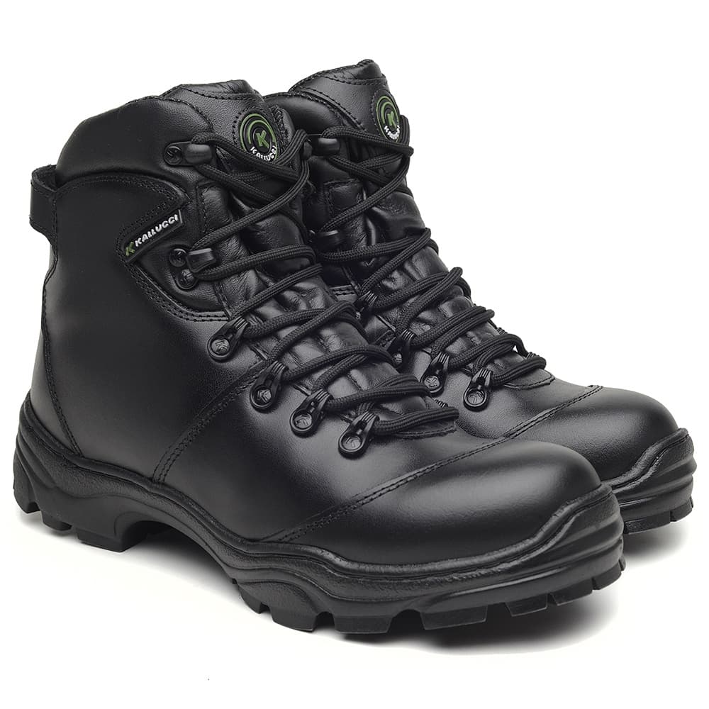 Bota Coturno Masculino Cano Curto Ortopédico Couro Hidrofugada Everest Militar Segurança Motoqueiro