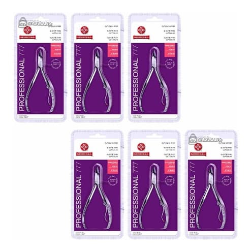 KIT 6 Alicate De Cutícula Mundial Aço Inox  777 P/ Manicure