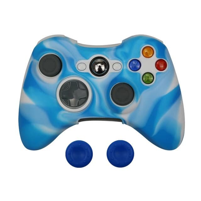 Capa Protetora de Silicone Estilo Camuflada Controle de Xbox 360 Capinha + par de grip de Xbox 360