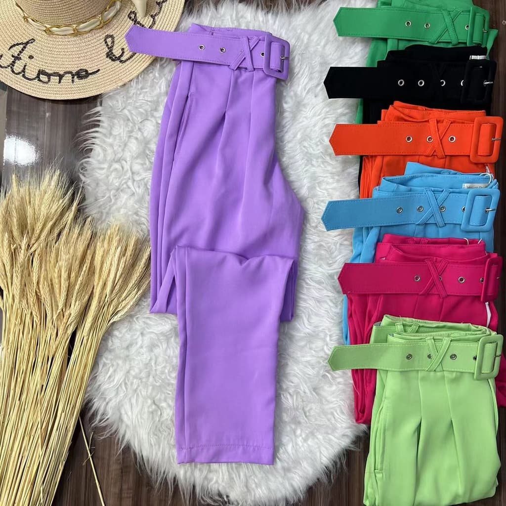 Calça Alfaiataria Com Cinto Feminina