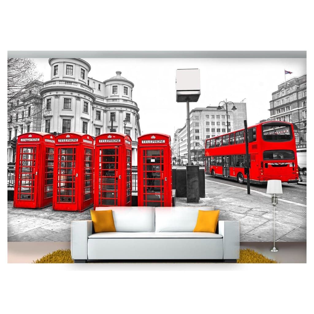 papel de parede Cidade prédios Londres cabine 10m² NCD155