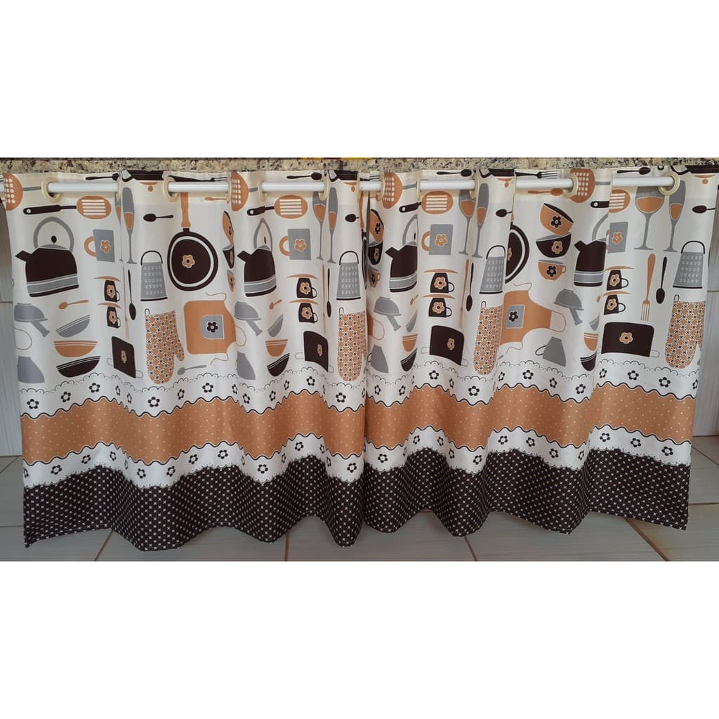 Cortina de Pia 2,20m largura x 70cm altura esticada Tecido Oxford
