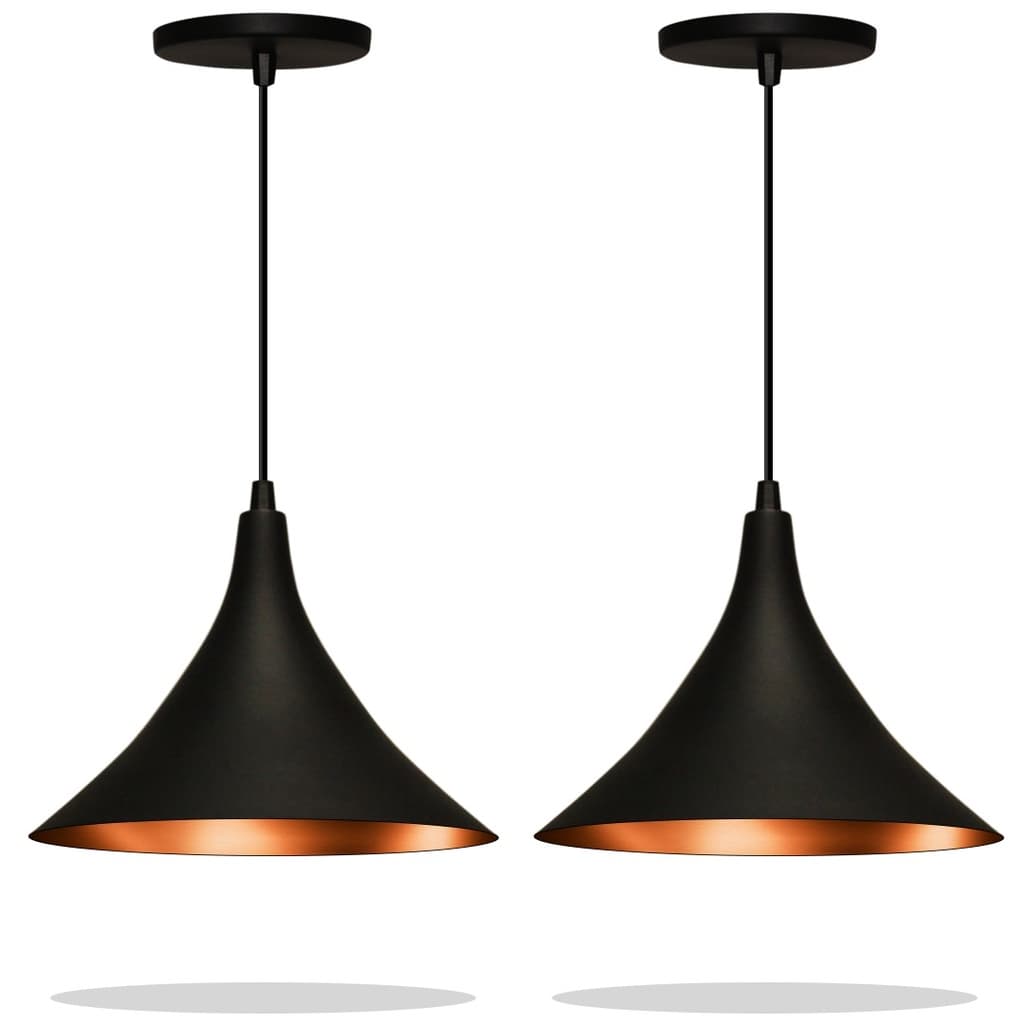 PROMOÇÃO : Kit 2 Pendente chapéu Francês ( Preto/Cobre ) Envio Imediato