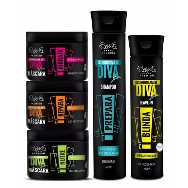 1 Kit Cronograma Capilar De Diva 5 Produtos Belkit