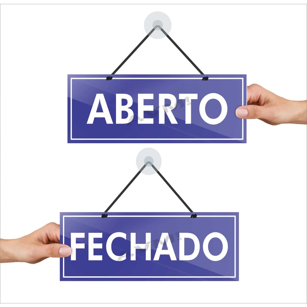 Placa Aberto Fechado Porta Loja Shopping Galeria Top